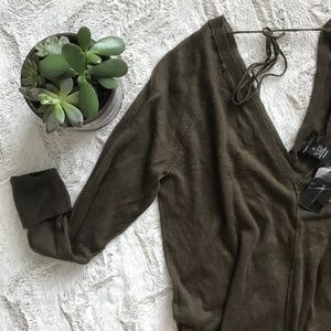 NWT Boho Deep-V Long Sleeve Top